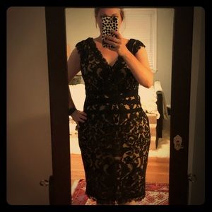 Black and Gold Lace Dress